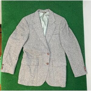 Carl Michaels Pomeroy's Vintage Mens Grey Herringbone 100% Wool Blazer Sport